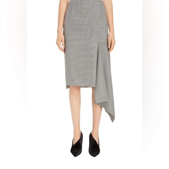 Balenciaga | Houndstooth Godet Midi Skirt - Picture 2 of 12